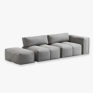 Divani Casa Platte Modern Grey Fabric Modular Sectional Sofa