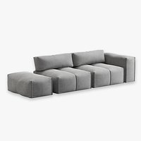 Divani Casa Platte Modern Grey Fabric Modular Sectional Sofa