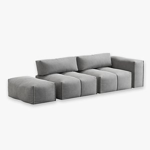 Divani Casa Platte Modern Grey Fabric Modular Sectional Sofa