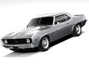 3D Chevrolet Camaro SS 1969 LowPoly