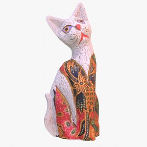 3D The cat ethnic statuette 04 high-poly 3D model model