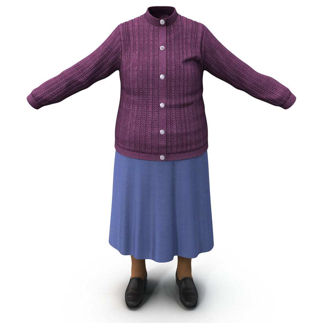 3d Model Elderly Women Clothing