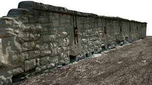 Stone Wall - Low Poly and High Poly