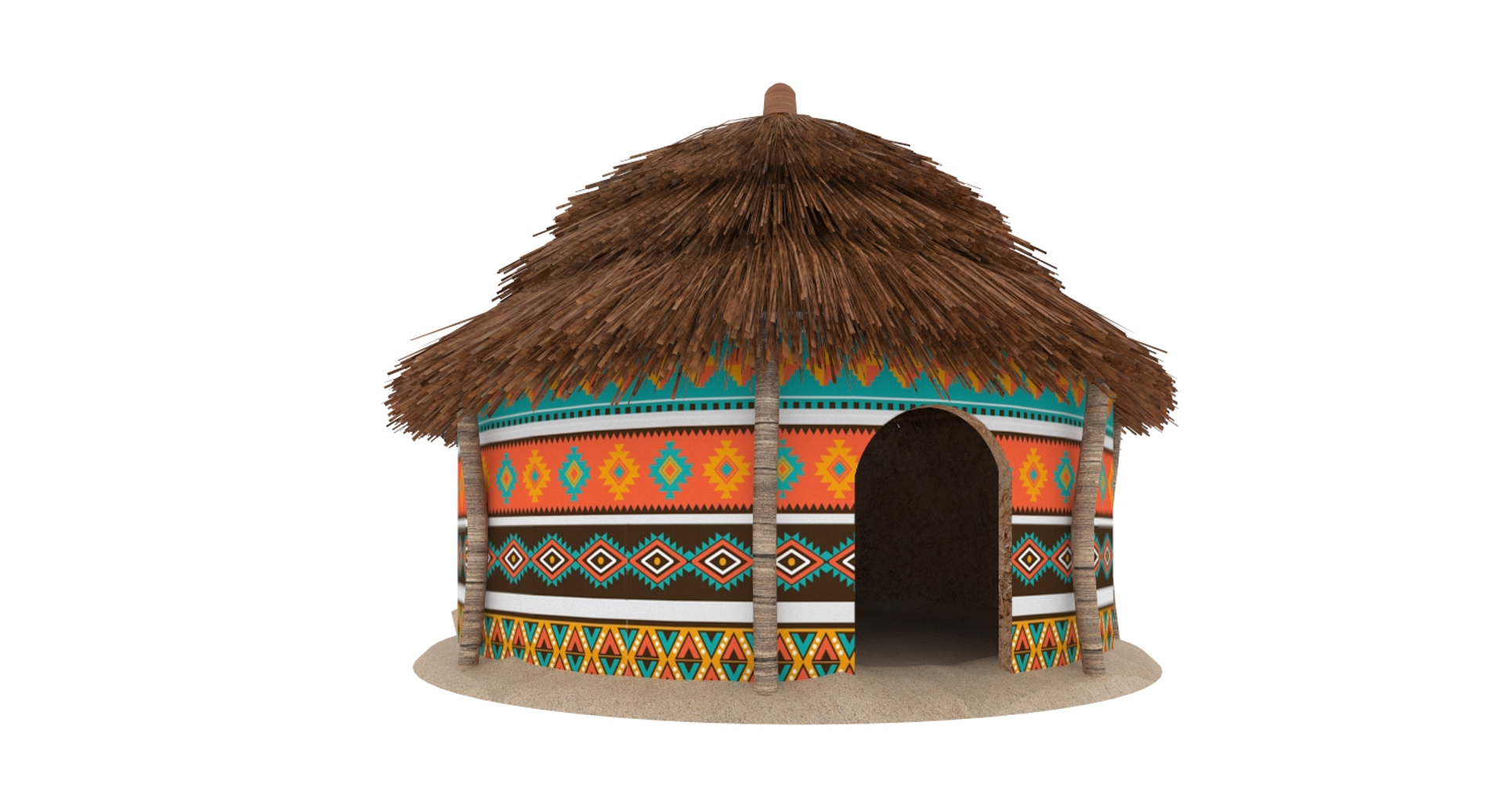 Tribal Jungle Hut - 3D Model by Enterables