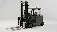 Electric Counterbalanced Forklift Truck Charcoal Industrial Warehouse Forklift PBR 4K 360 Turntable