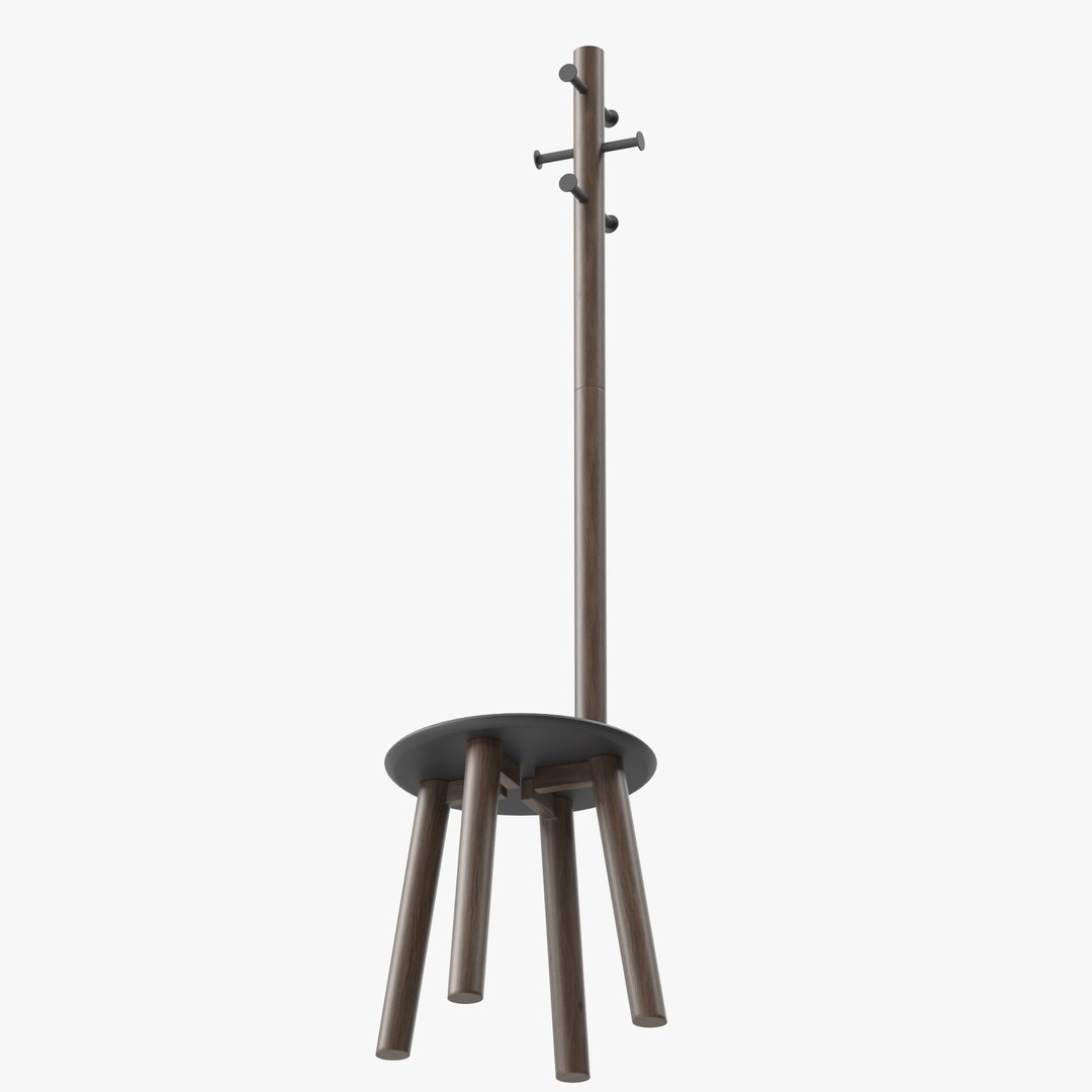 3D Model Pillar Stool And Coat Rack - TurboSquid 1986268
