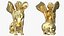 Winged Sphinx Gold Sculpture