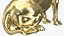 Winged Sphinx Gold Sculpture