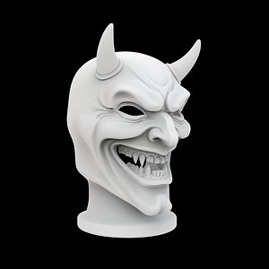 3D Smiling Devil Mask 3D Print Model Front View model