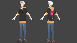 man people stylized 3D model