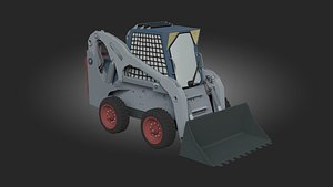 3D Backhoe Loader Low Poly High Quality 3D Model