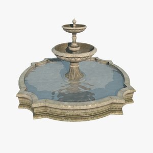 Ancient landscape fountain pool model
