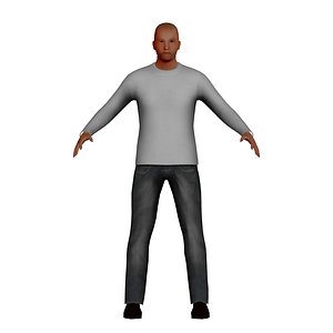 low-poly latino man 3D model