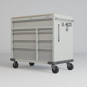 Mobile Tool Workbench With Solid Wood Top 3 PBR model