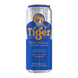 3D model tiger beer 500ml