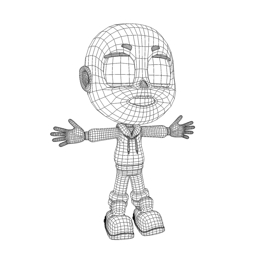 3D Cartoon Anime Character Base For Own Customization - TurboSquid 2419205
