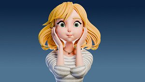 3D Cartoon girlBlend