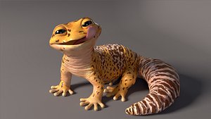 3D Stylized Gecko Mid PolyPBR 4K OBJ FBX USD Blend ABC  2 Skins  Multiple Poses Not Rigged
