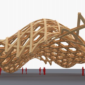 3D Parametric Organic Wooden Structure 03 model