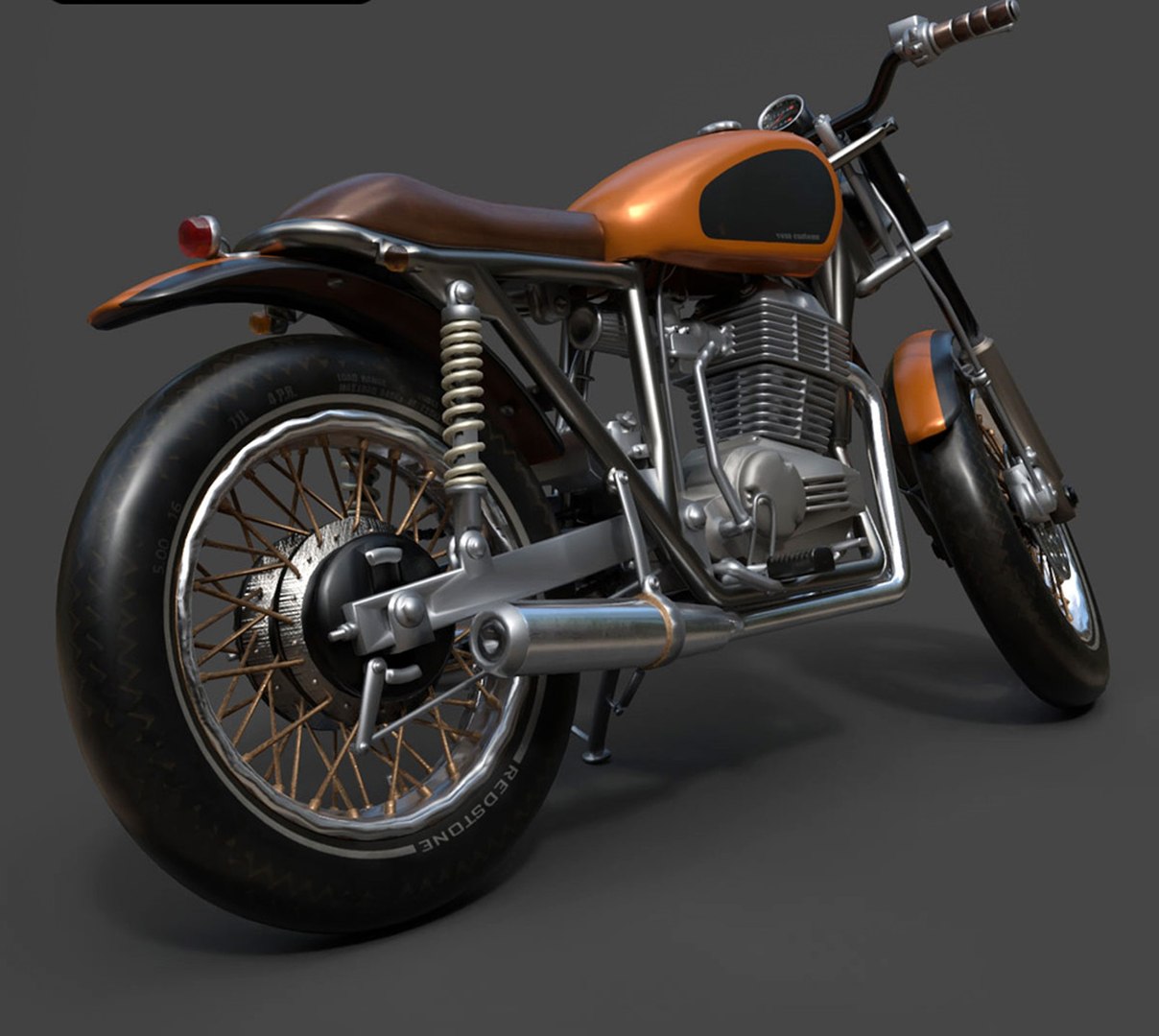 3D Model Custom Cafe Racer Motorcycle - Optimized Real-Time 3D Model ...