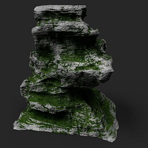 3D Mossy Cliff Rock 23-2