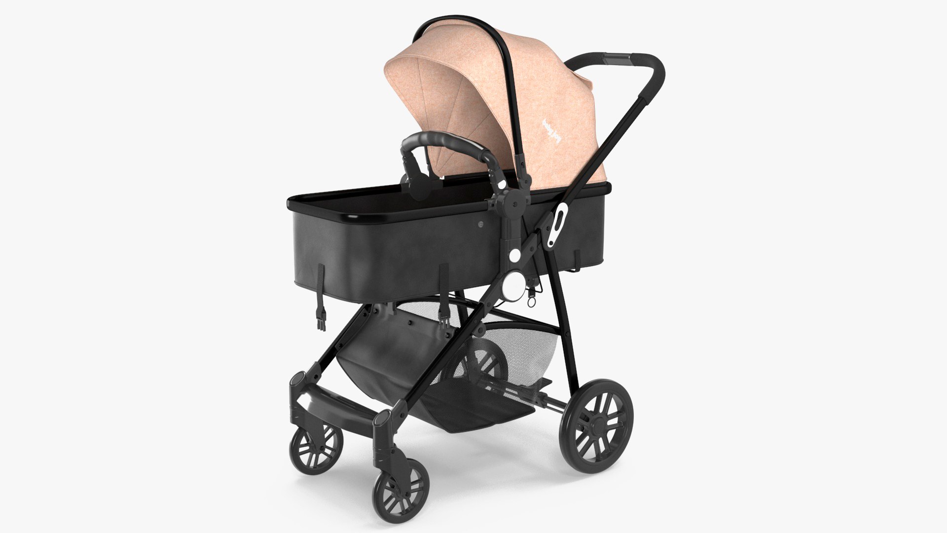 Foldable Sleeping Bassinet Beige 3D model preview