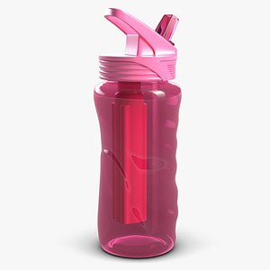 Sport Water Bottle Pink Transparent