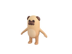 Pug Dog Character 3D model