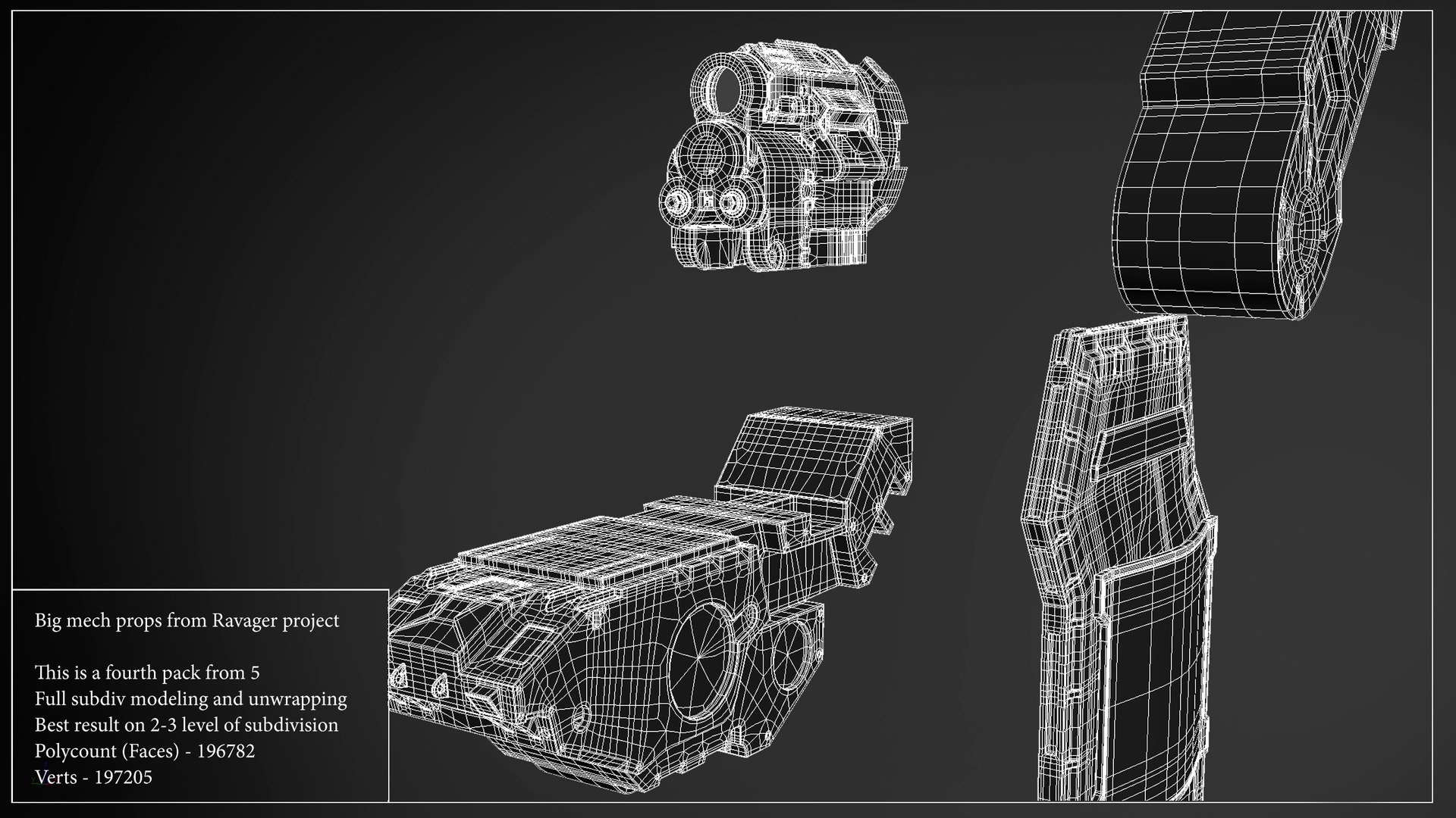 3d Model Big Mech Props