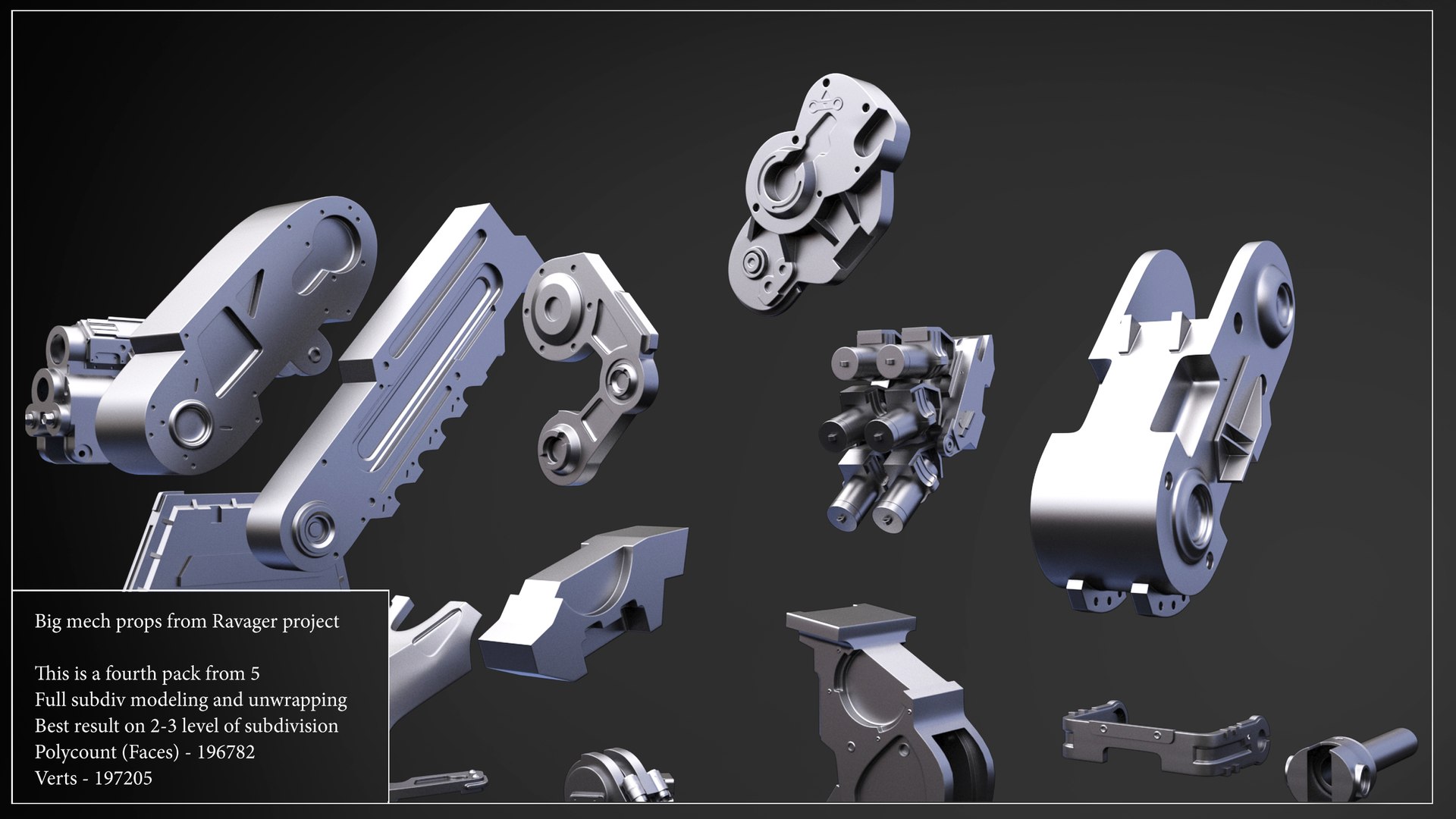 3d Model Big Mech Props
