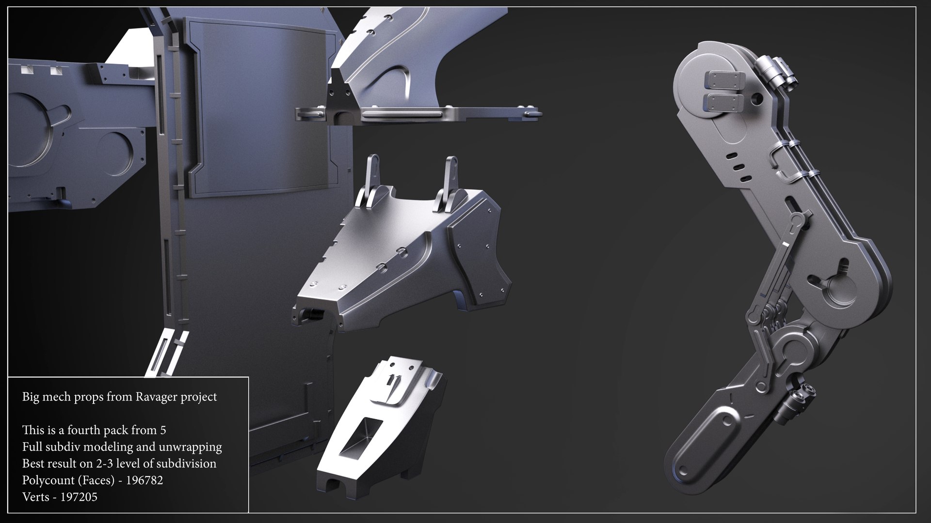 3d Model Big Mech Props