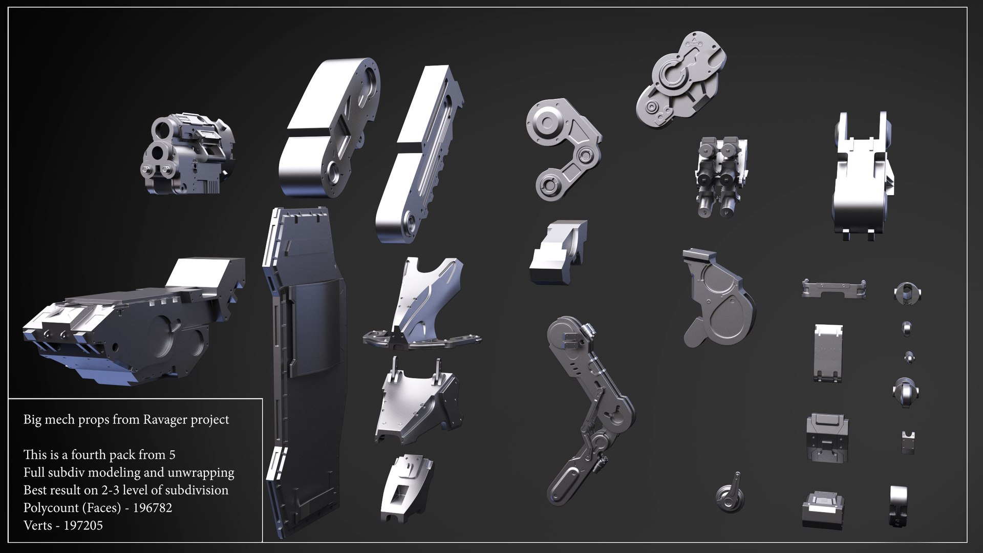 3d Model Big Mech Props
