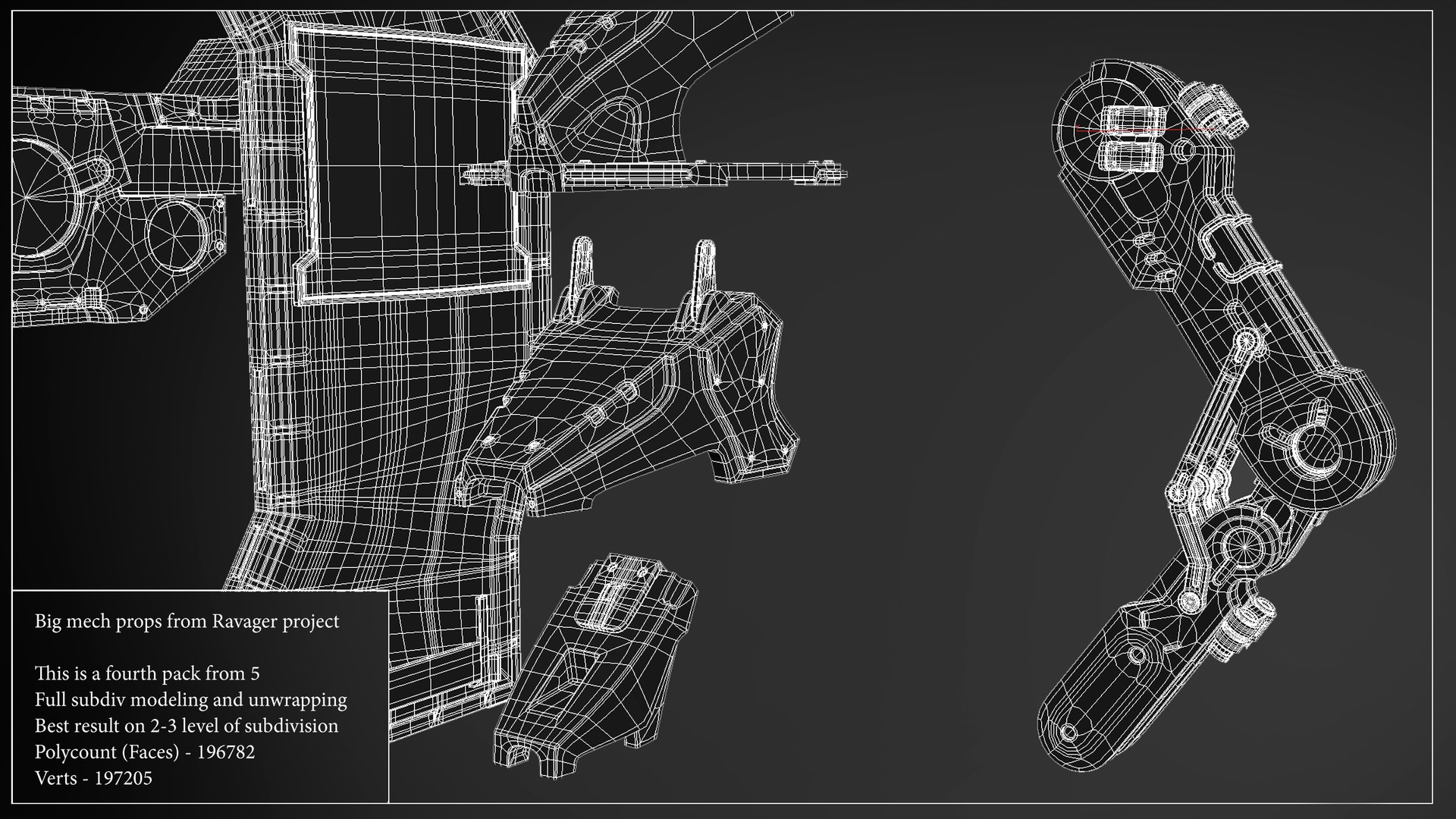 3d Model Big Mech Props