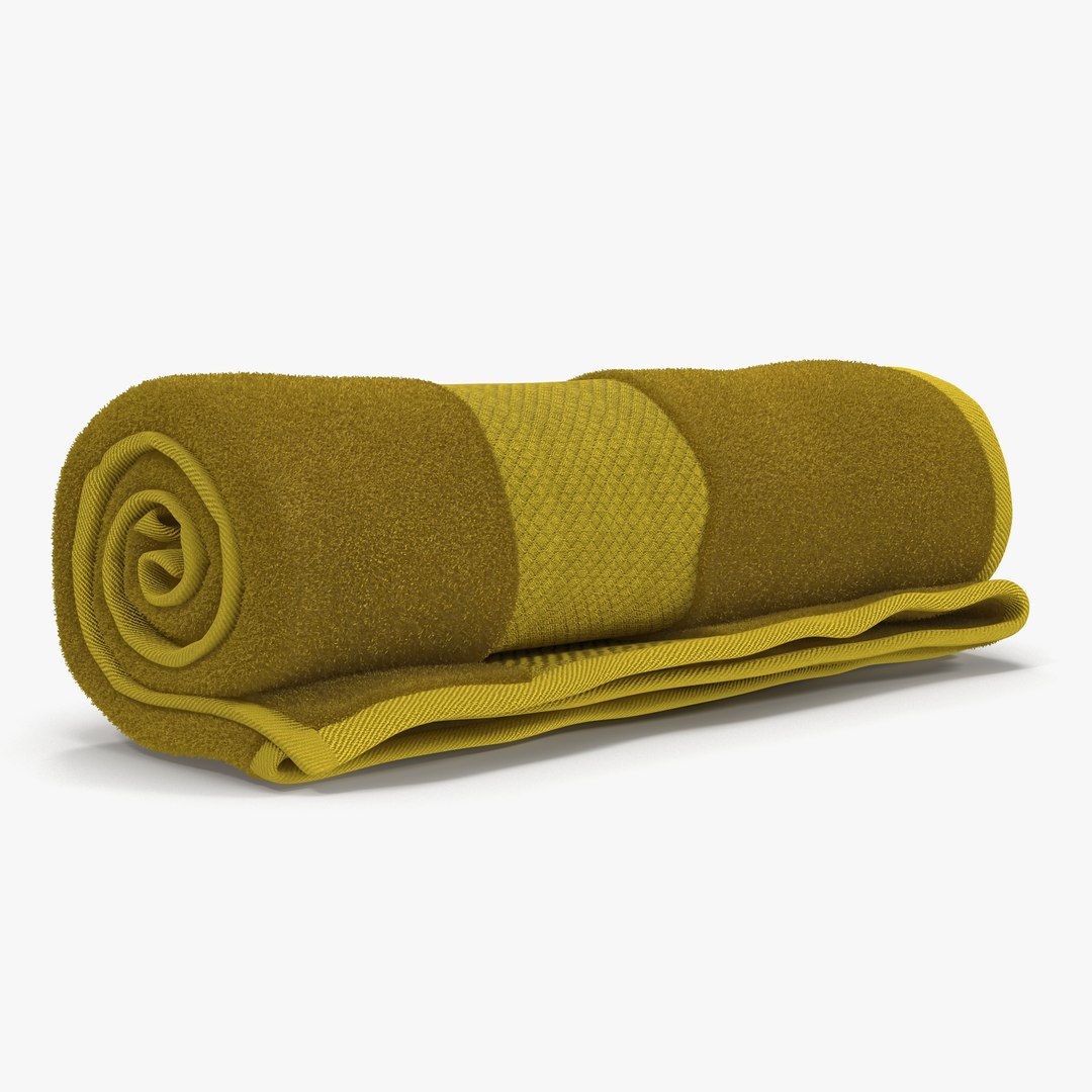 Rolled Towel Yellow 3D Model 3D model preview