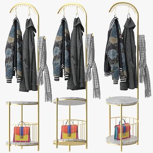 3D WIGING Coat Rack Stand With Hooks model