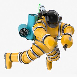 Submersible Exosuit Yellow Rigged for Maya