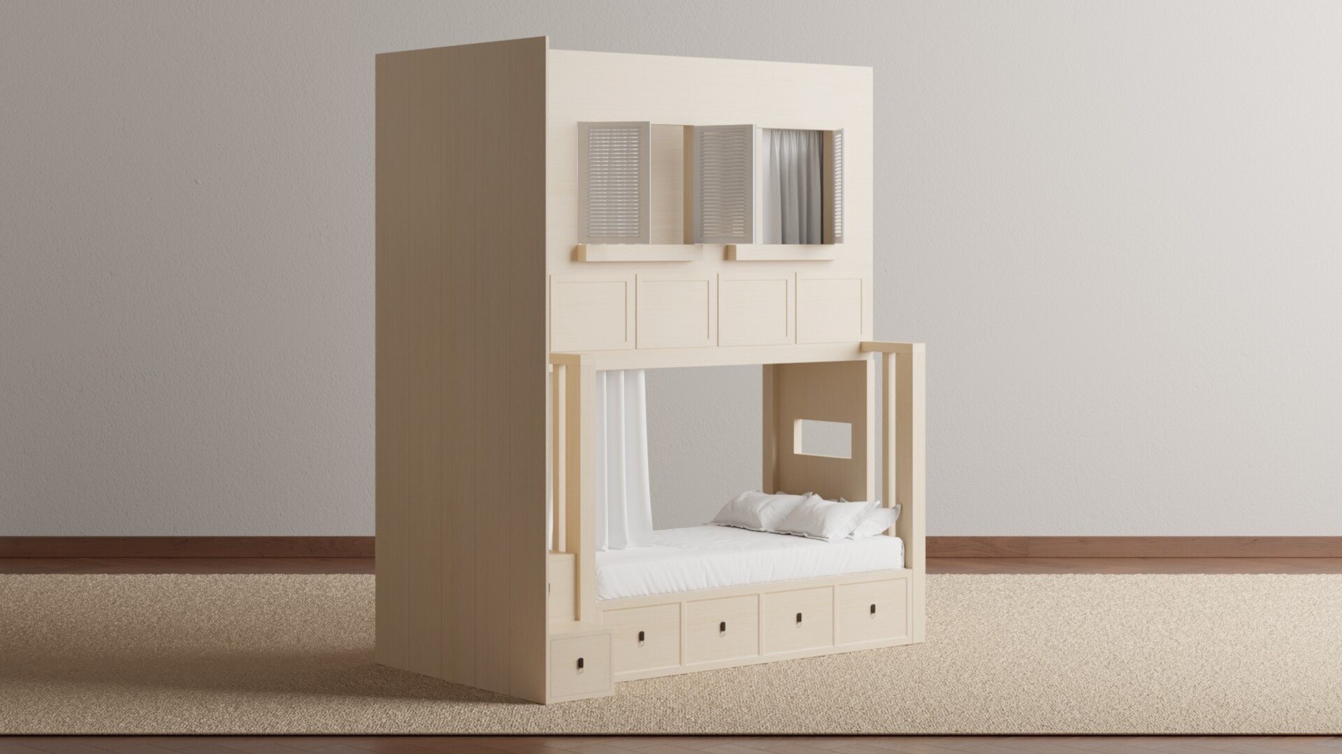 Yayoi Bunk Bed 3D Model - TurboSquid 2223683