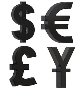 Currency Symbols Plastic Set