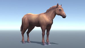 3D Lowpoly Stylized Horse  Animated for VR AR Games