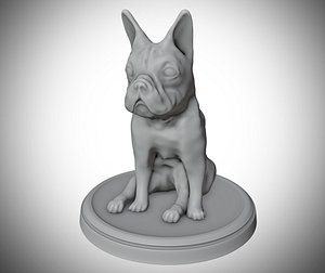 French Bulldog Sitting Pose 3D model