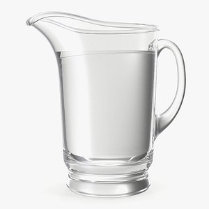 3D Glass Pouring Jug With Water