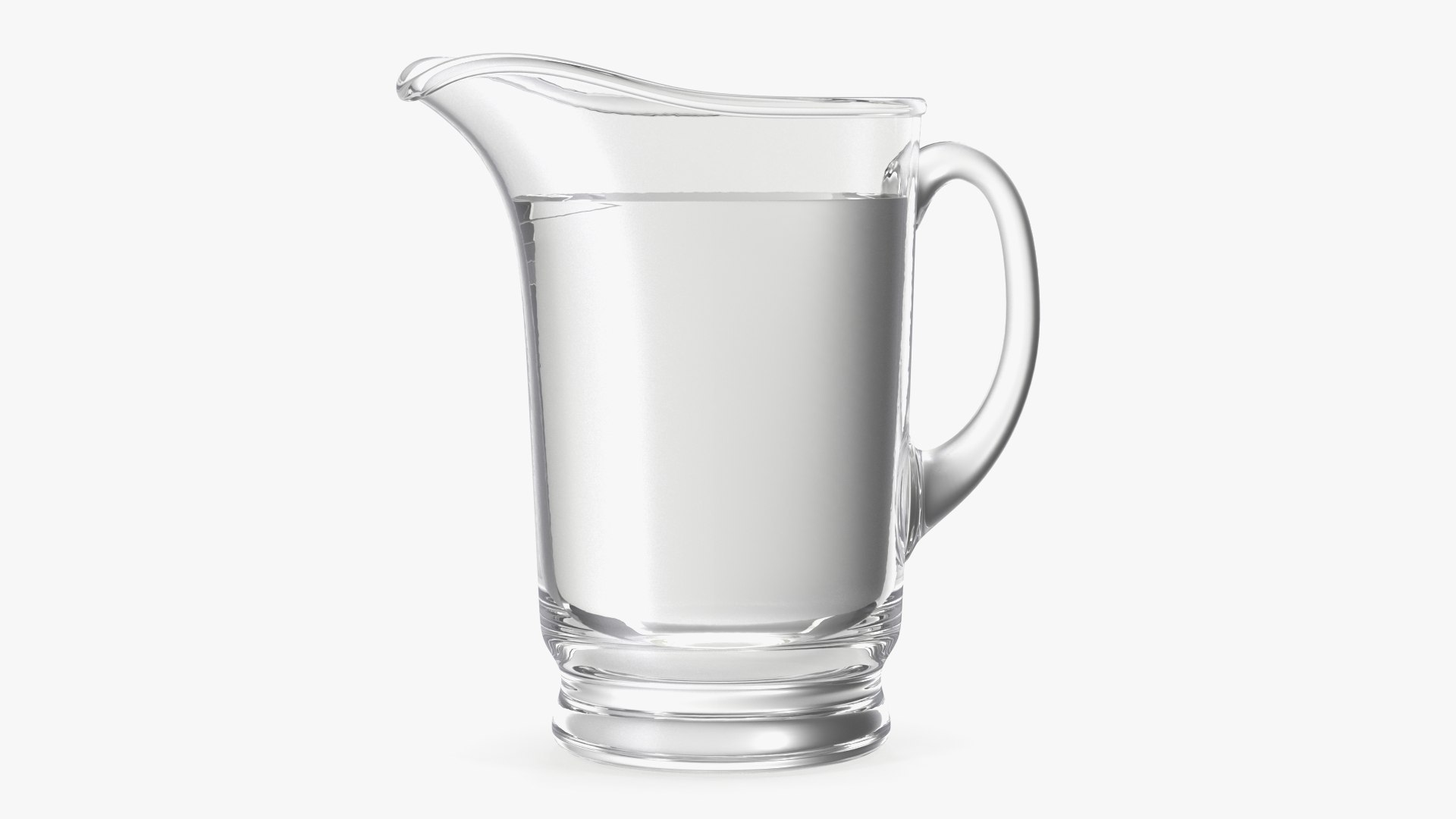 Glass Pouring Jug With Water 3D model preview