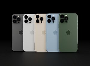 3D Apple iPhone 13 Pro Max in all Official Colors