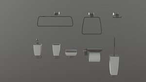 3d accessories toilets model