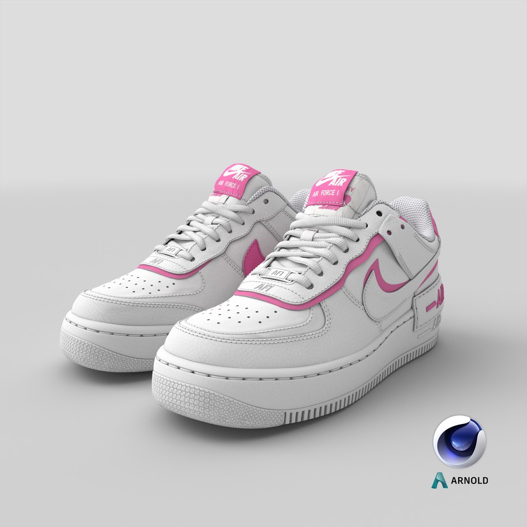 Nike Air Force 1 Shadow white magic flamingo model https://p.turbosquid.com/ts-thumb/Z8/WJo0IB/p2/stemcell_cinema_4d_arnold_render/png/1706601299/1920x1080/fit_q87/ae667371785e729d7a1eae944407090923d62a71/stemcell_cinema_4d_arnold_render.jpg