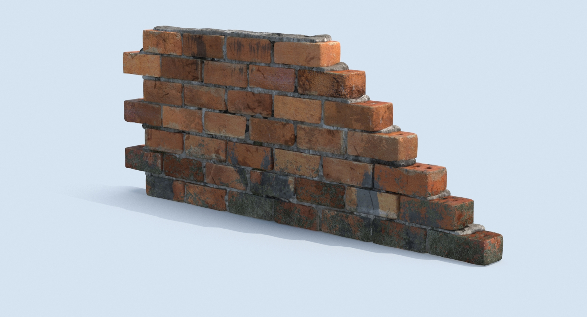 Dirty Brick Wall Section 3d Model