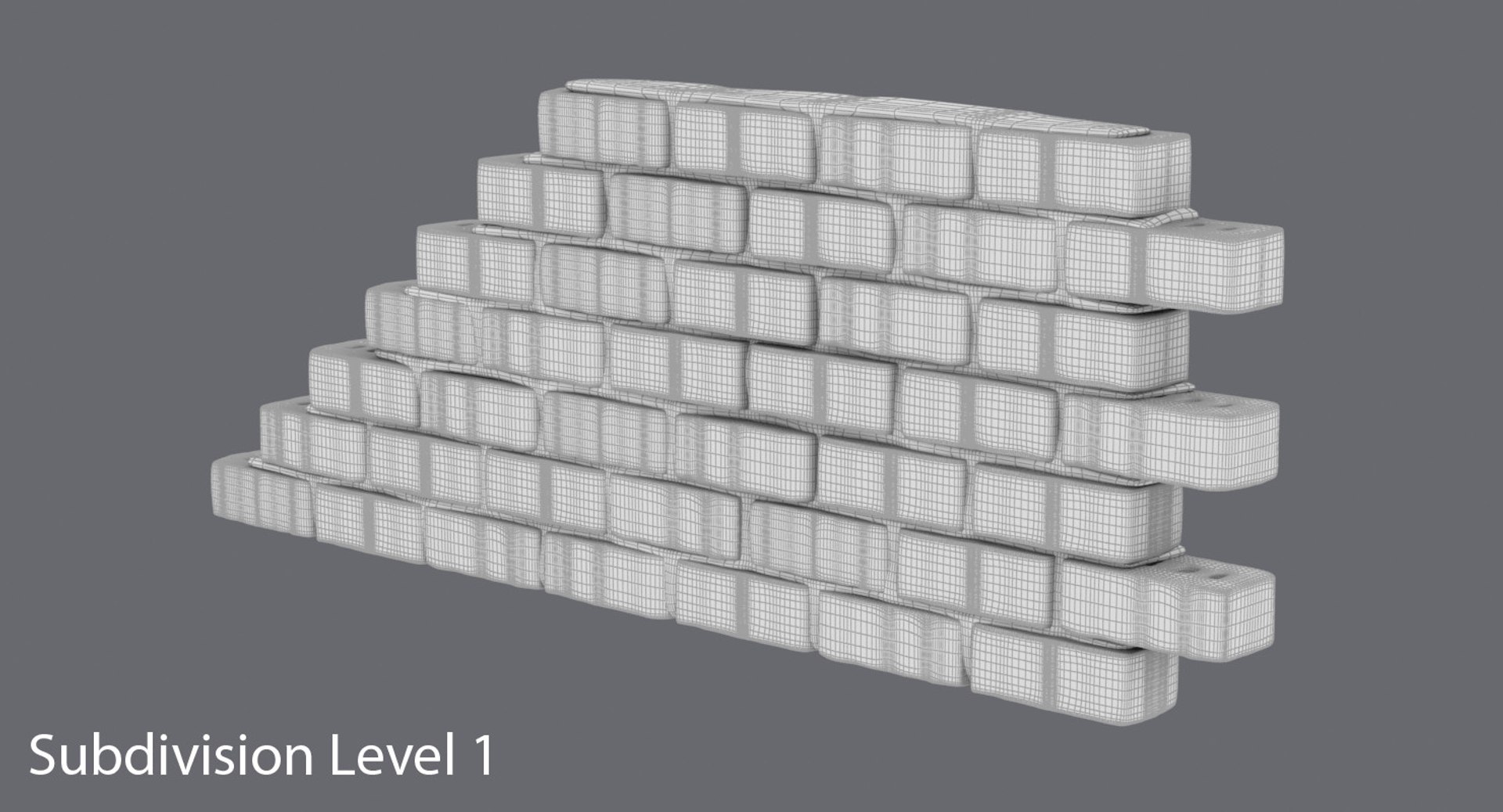 Dirty Brick Wall Section 3d Model