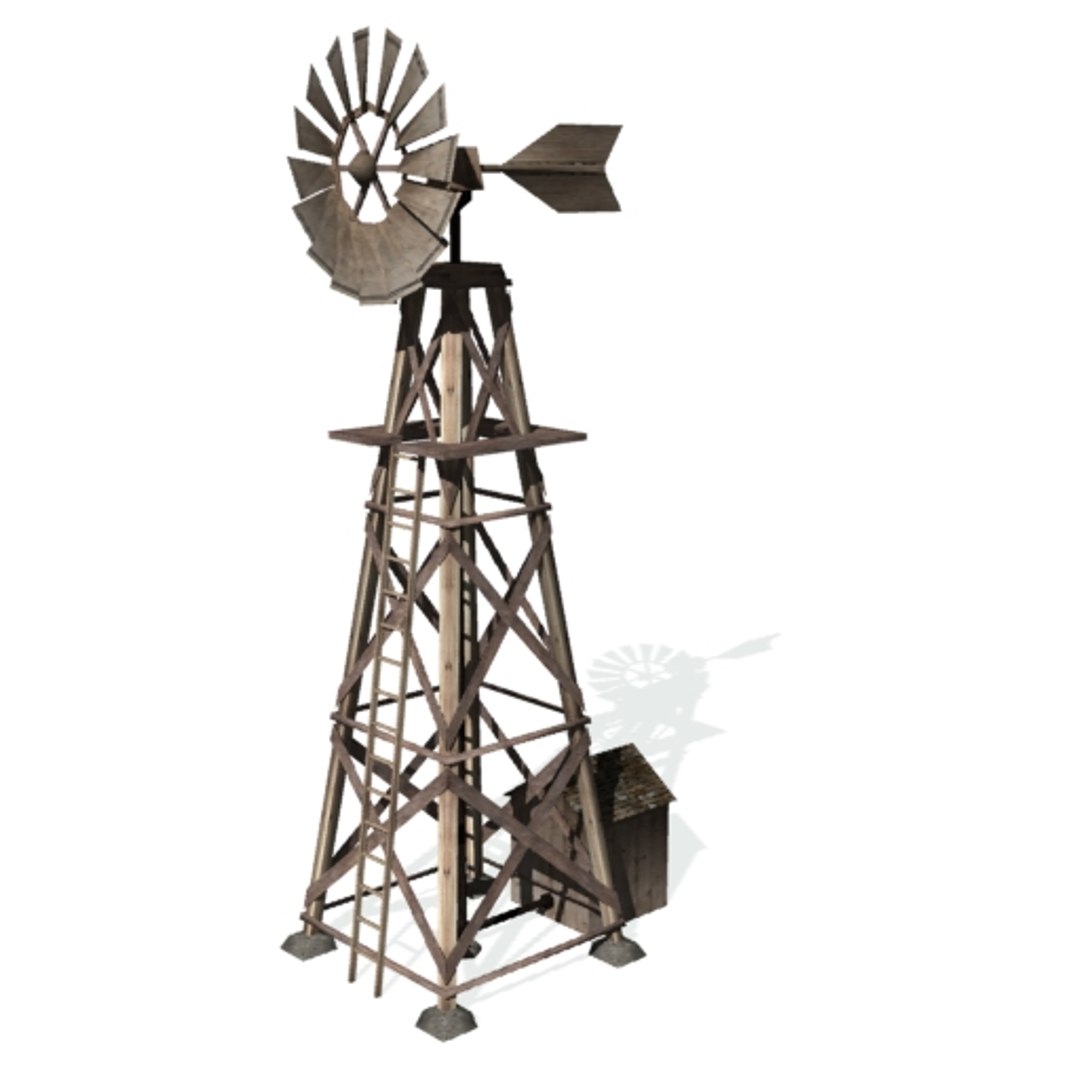 Historical Wind Pump Windmill 3d 3ds