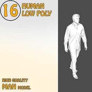 High Quality Human 16 Low Poly
