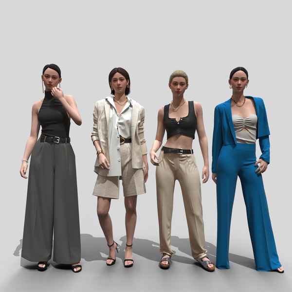 Realistic Womens Outfits 3D model